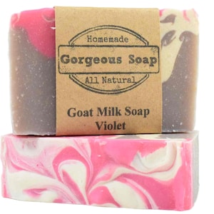 Violet Goat Milk Soap - All Natural Soap, Handmade Soap, Homemade Soap, Handcrafted Soap, Goat Milk Soap Bar Handmade, Violet Soaps Bar