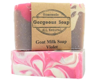 Violet Goat Milk Soap - All Natural Soap, Handmade Soap, Homemade Soap, Handcrafted Soap, Goat Milk Soap Bar Handmade, Violet Soaps Bar