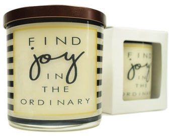 Find Joy In The Ordinary Candle - Natural Soy Candle, 12 oz Glass Candle, Gift Idea, Message Candle, Candles Handmade, Inspirational Candle