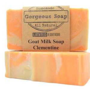 Clementine Goat Milk Soap - Natural Soap, Handmade Soap, Homemade Soap, Handcrafted Soap, Goat Milk Soap Bar Handmade, Clementine Soap Bar