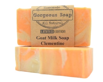 Clementine Goat Milk Soap - Natural Soap, Handmade Soap, Homemade Soap, Handcrafted Soap, Goat Milk Soap Bar Handmade, Clementine Soap Bar