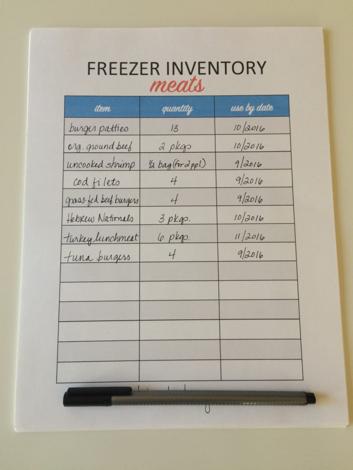 10 Freezer Inventory Printable Pages INSTANT DOWNLOAD PDF Etsy