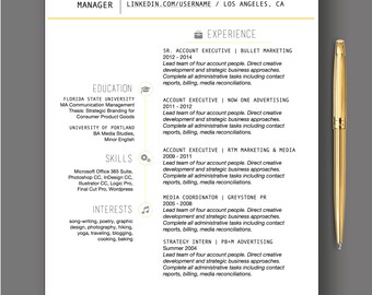 Modelo de currículo | O "Sydney" | Design de currículo moderno | Download instantâneo do MS Word | Currículo + modelo de carta de apresentação | Compatível com Mac