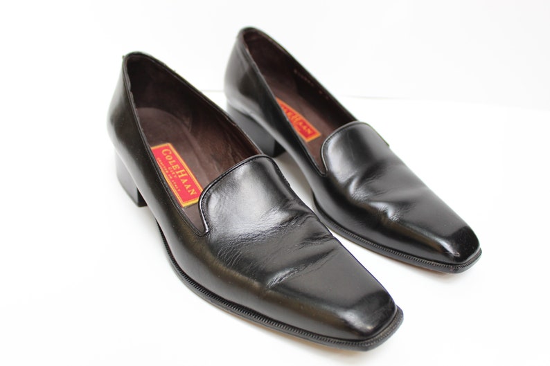 black slip on loafers womens