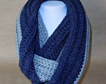 Two-Toned Ribbed Infinity Scarf