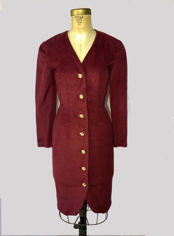 Vintage 80's Suede Fitted Dress - image 2