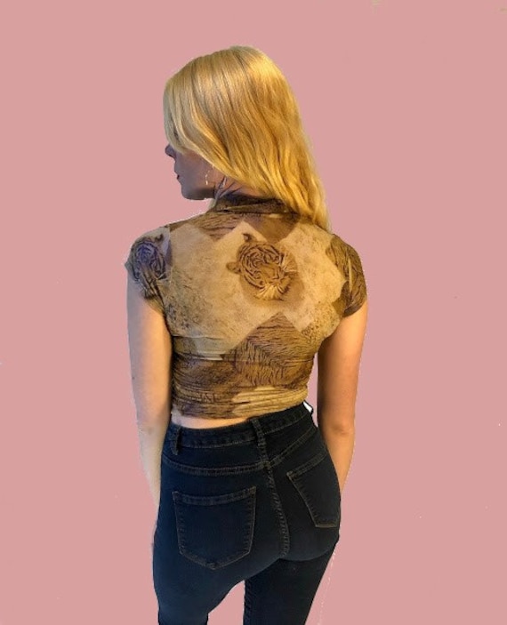 Vintage 70's exotic tiger shimmer shirt - image 7