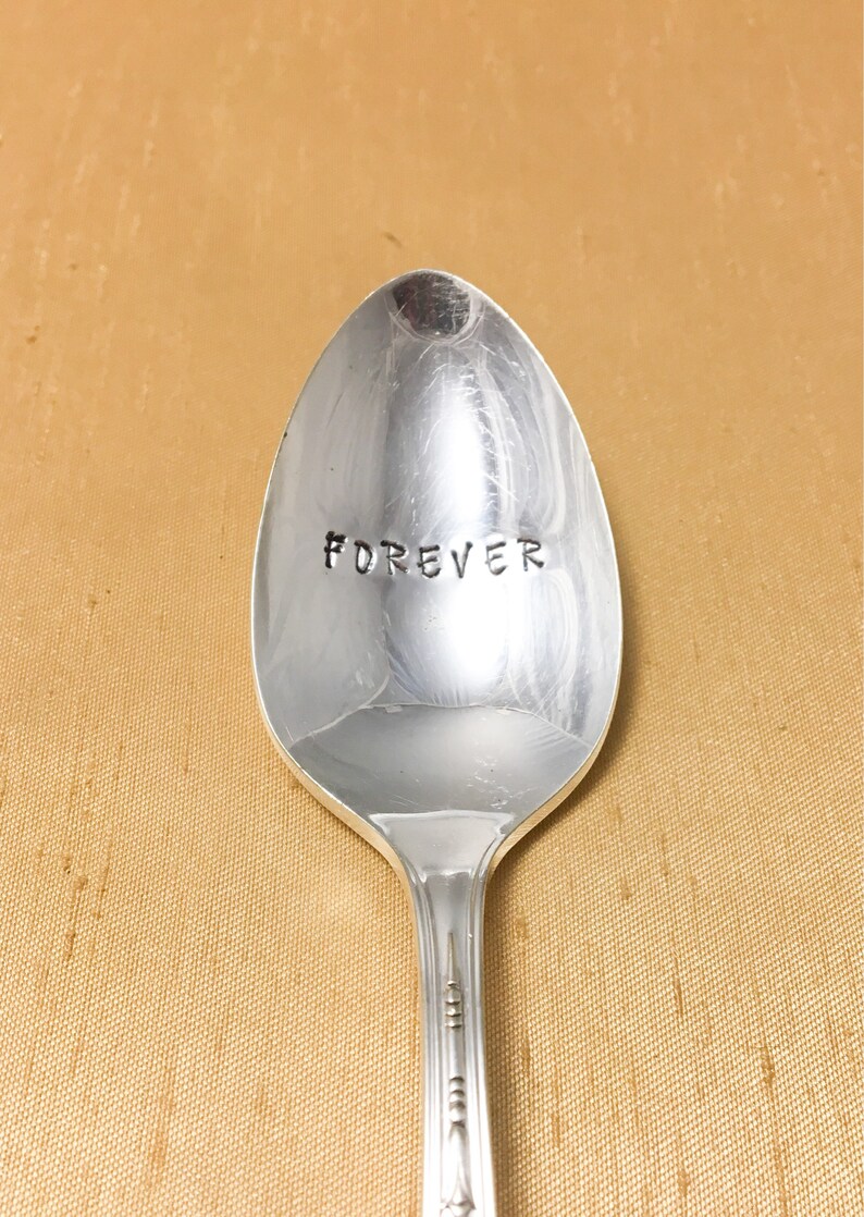 FOREVER Hand Stamped Silver plated spoon This spoon says it all for your bestie!