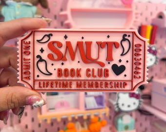 Smut Books | Bookclub Ticket | Bookish Ticket | Bookshelf Decor | Bookish Decor | 3D Bookish | Booklover | 3D print | Bookshelf Decor