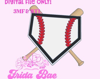 Dije para bolso de béisbol con diamante de sóftbol (archivo de impresión 3D/descarga digital STL 3MF)/impresora 3D/archivo digital STL/archivo digital/dije para bolso Bogg