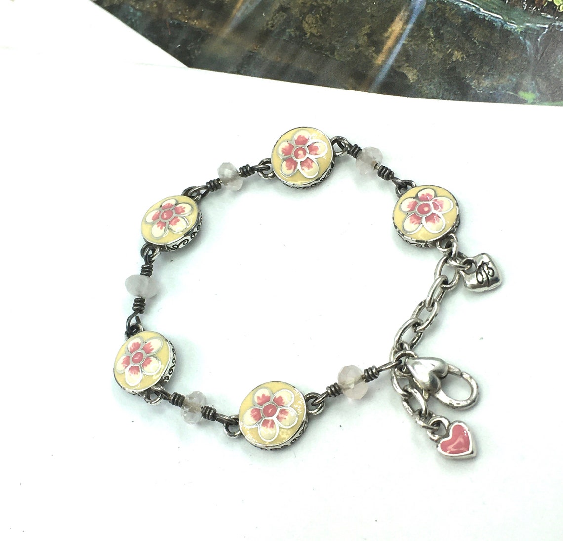 Brighton Retired reversible enamel flower bracelet.Brighton Etsy