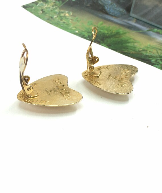 Vtg Auth Escada France Paris Earrings Gold Plated… - image 5