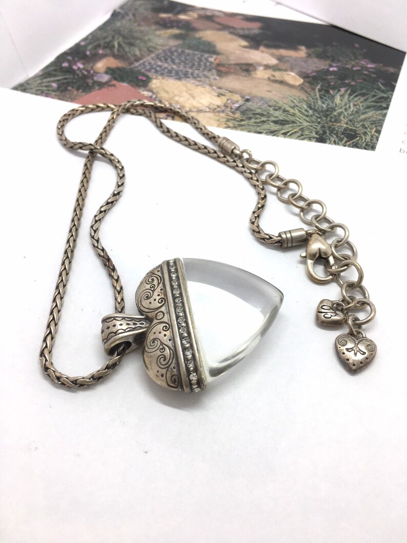 Brighton Clear Heart Retired Necklace.Brighton vintage Etsy