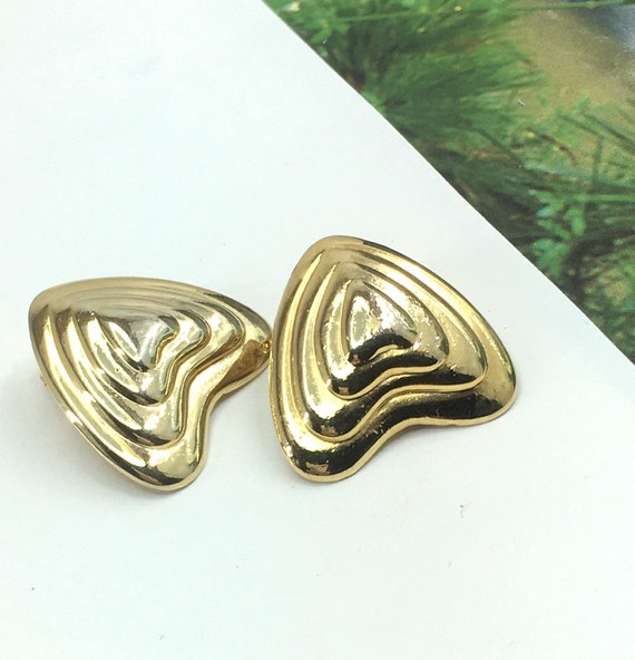 Vtg Auth Escada France Paris Earrings Gold Plated… - image 1