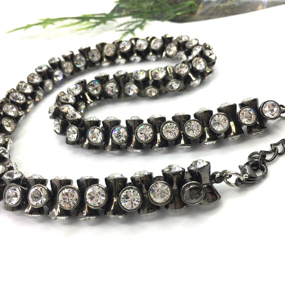 Amazing KJL Kenneth Jay Lane Rhinestone Gunmetal … - image 1