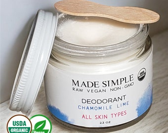 Organic Vegan DEODORANT: Chamomile Lime - Made in Massachusetts
