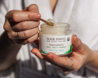 Organic Vegan TOOTHPASTE: Mint Sweet Orange - Made in Massachusetts