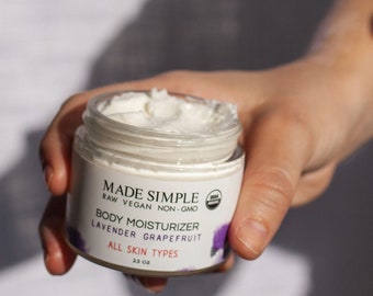 Organic Vegan MOISTURIZER: Lavender Grapefruit - Made in Massachusetts