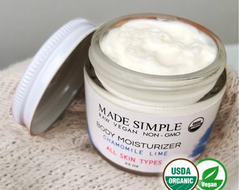 Organic Vegan MOISTURIZER: Chamomile Lime - Made in Massachusetts