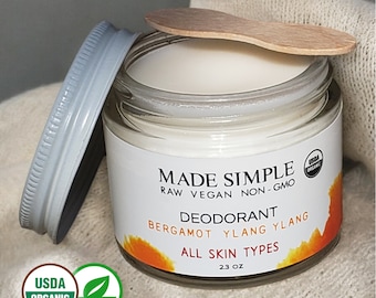Organic Vegan DEODORANT: Bergamot Ylang Ylang Deodorant - Made in Massachusetts