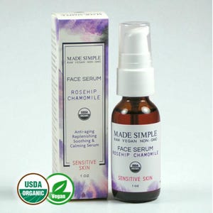 Rosehip Chamomile Face Serum for Sensitive Skin - Organic, Vegan & Cruelty-free - Made in Massachusetts