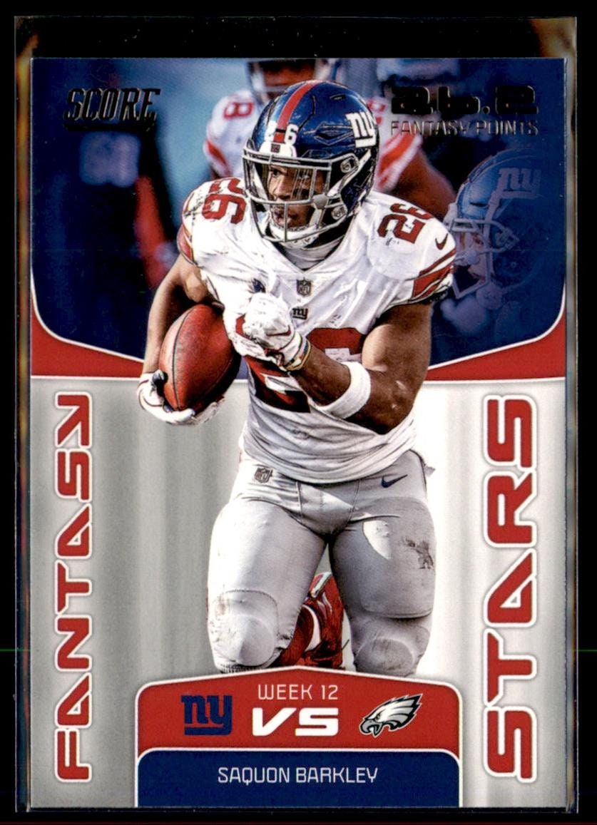 Saquon Barkley 2019 Panini Score Fantasy Stars Football Card - Etsy