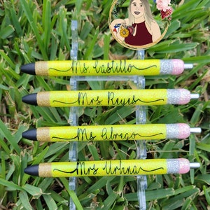 Teacher appreciation Glitter pencils pen