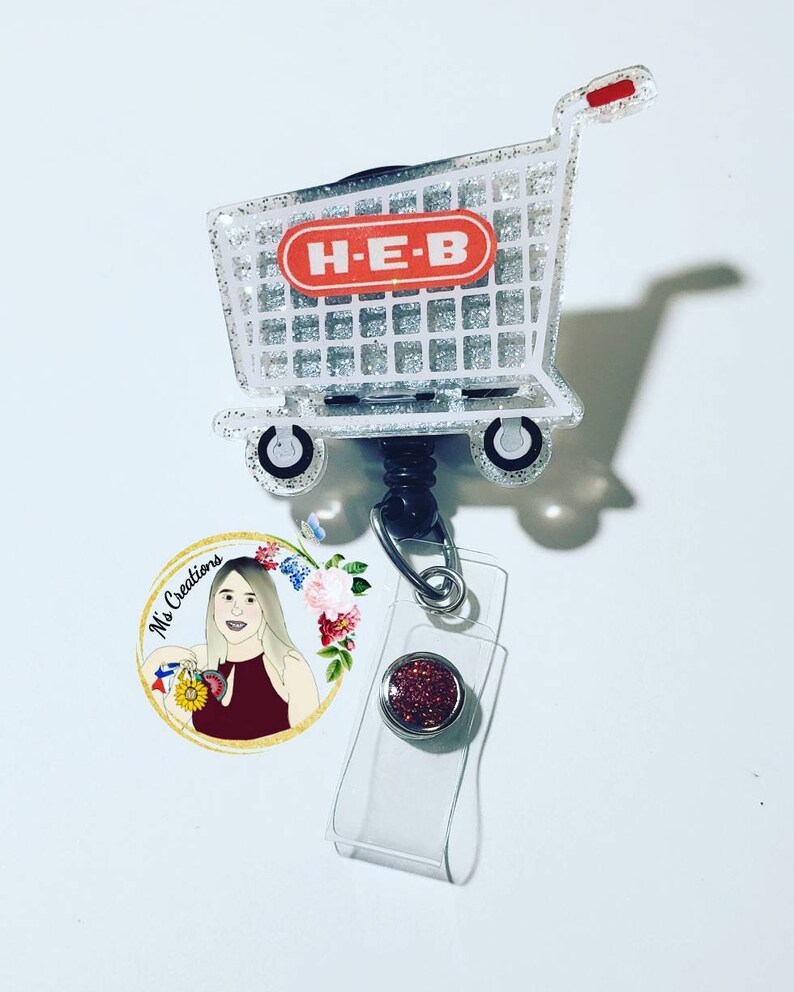 HEB badge reels Shopping Cart badge reel Texas badge Reel Etsy