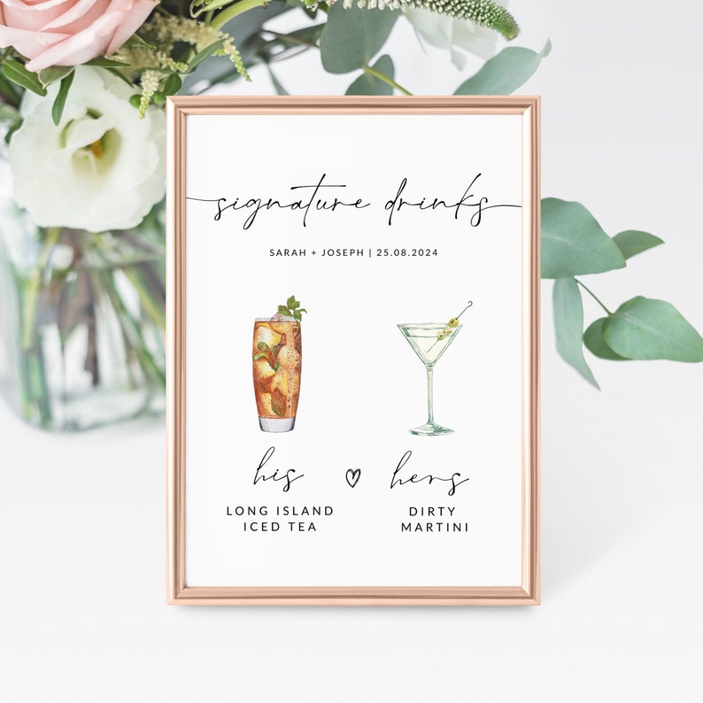 Signature Drink Sign Template Printable Signature Drink Sign | Etsy