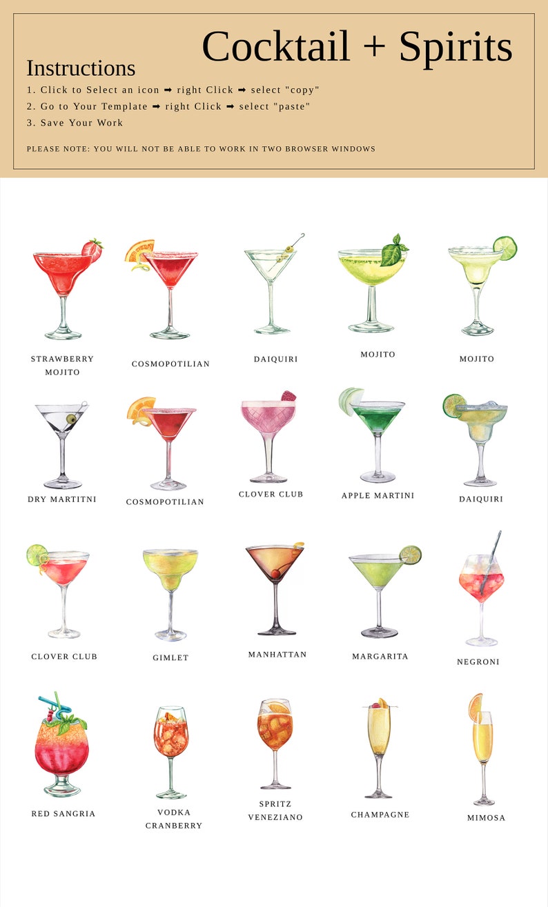 Signature Drink Sign Template Printable Signature Drink Sign | Etsy