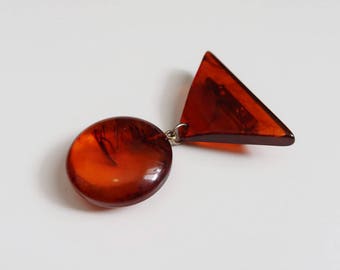 Translucent Plastic Amber Brooch/Retro Brooch