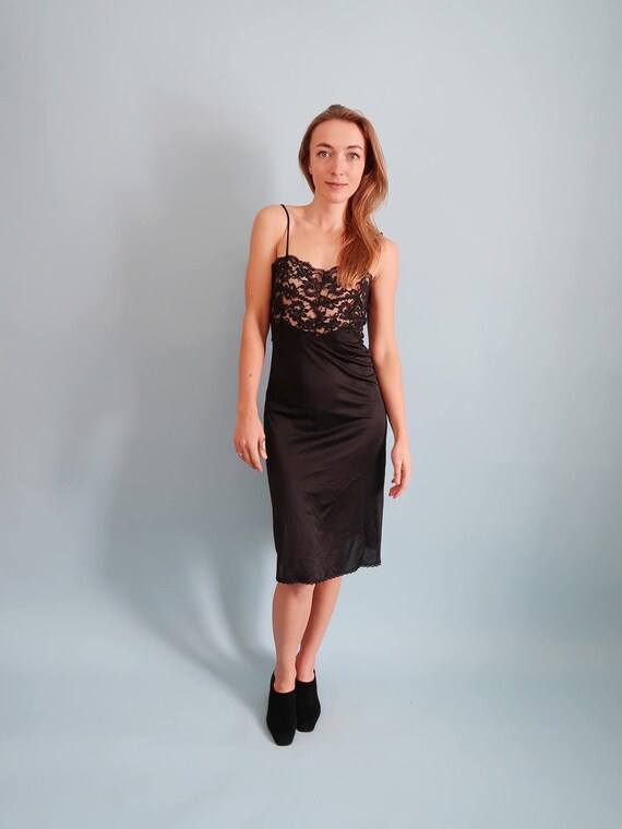 Stunning Black Slip Dress, 90s Slip Dress, Erotic