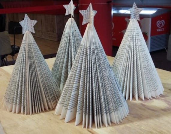 34 Recycled Crafts For Kids 10 Recycled Book Christmas Tree Decoration Centrepiece Craft Kit DIY