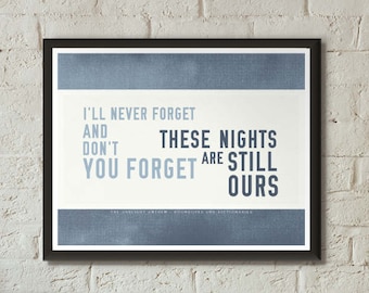 Gaslight Anthem Boomboxes and Dictionaries Lyric Print - Gaslight Anthem Typography Poster - Lyrics Print