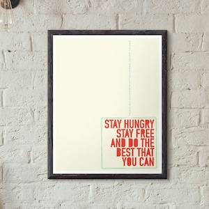 Stay Hungry Stay Free Gaslight Anthem Lyric Print - Gaslight Anthem Typography Poster - We&#39;re Getting A Divorce, You Keep The Diner