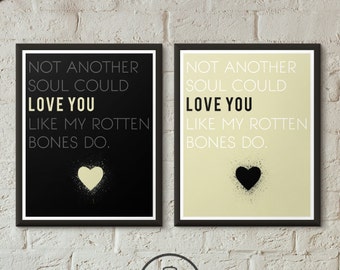 Gaslight Anthem Brian Fallon Lyric Print -Typography Print Love Quote Poster -  Not Another Soul