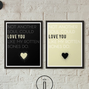 Gaslight Anthem Brian Fallon Lyric Print -Typography Print Love Quote Poster -  Not Another Soul