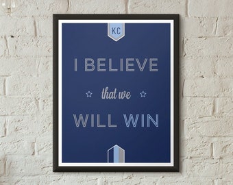 Sporting KC I Believe That We Will Win Typographic Print Sporting Kansas City Soccer