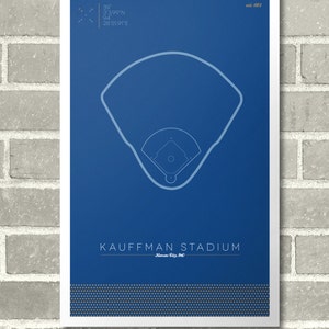 Kansas City Royals Kauffman Stadium Infield 11&quot; x 17&quot; Minimal Print Baseball Poster