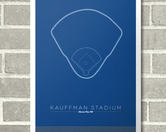 Kansas City Royals Kauffman Stadium Infield 11" x 17" Minimal Print Baseball Poster