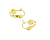 non pierced clip on earring hook with lever back screw lock security lock DIY dangle earring Making Findings