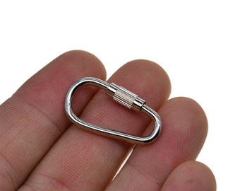 Traveling Nuluxi Metal Locking Carabiner Keyring Light Duty Aluminum Locking Carabiner Small Key Carabiner Snap Hook Spring Snap Hook Suitable for Camping Hiking and Outdoor-Random Color
