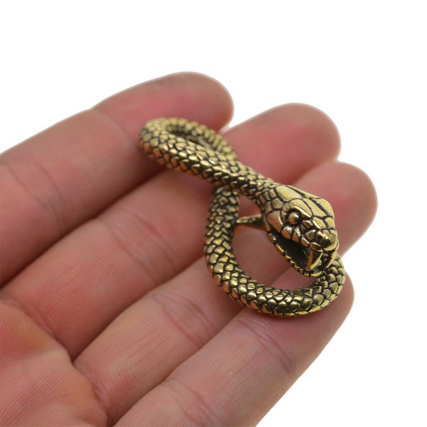 handmade super fine antique raw brass 3D cobra naja naja snake Japanese fish hook keychains jean chains belt hook keychains DIY