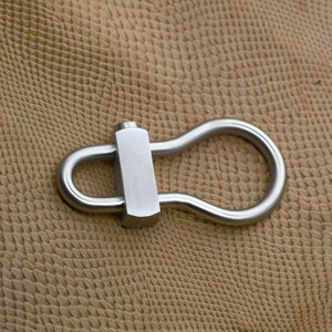 Heavy duty Solid stainless steel bulb click Locking snap Carabiner Key ring Clasp Safety Hook Tool Keychain DIY FOB EDC image 2