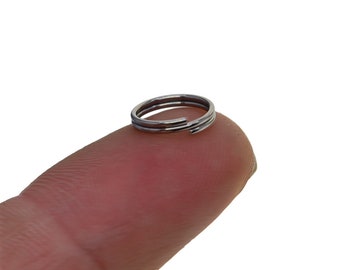 7mm  8mm 10mm Wholesale tiny small  304 stainless steel Round circle Split  Rings  Keychain jewelry  DIY making supplies