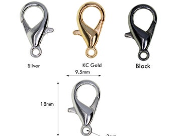 10-Pack Sterling Silver 925 Lobster Claw Clasps With Rings - Jewelry Making Findings, Small To Big