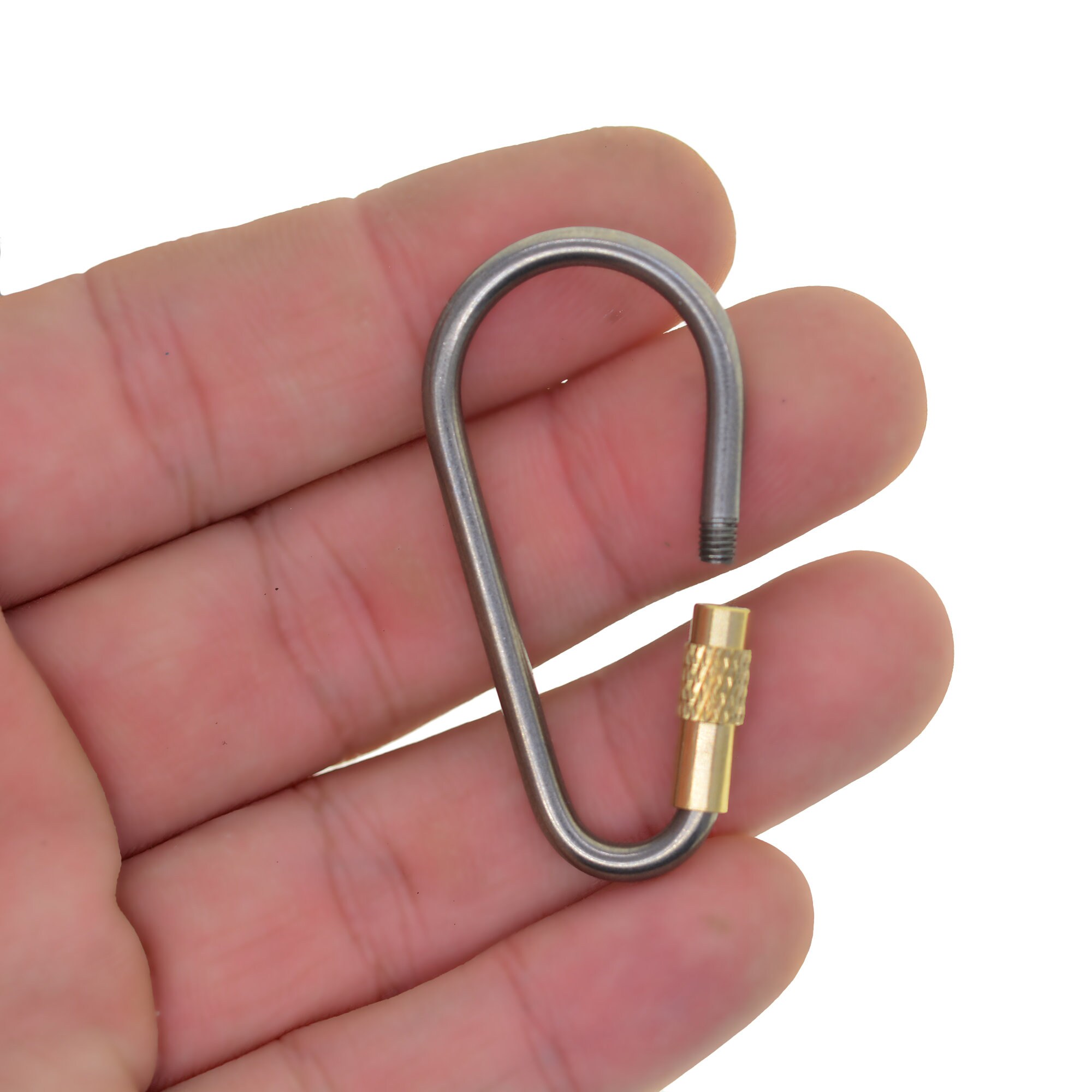 Sterling Silver Carabiner Key Ring 47mm X 23mm Made in the USA 