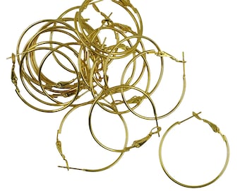 24pcs 30 mm / 50mm Round Beading Hoop Loop Lever back Earring Hook Wire DIY Making Findings sterling silver rose gold  bronze