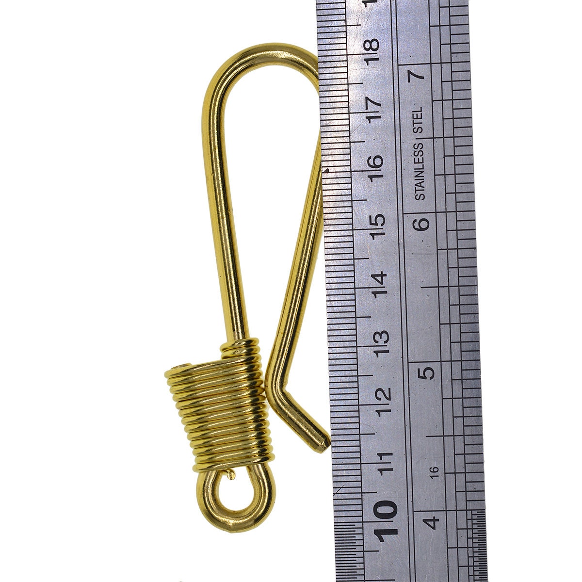 Handmade Biker Wired Brass Japanese Fish U Hook Belt Clip Keychain