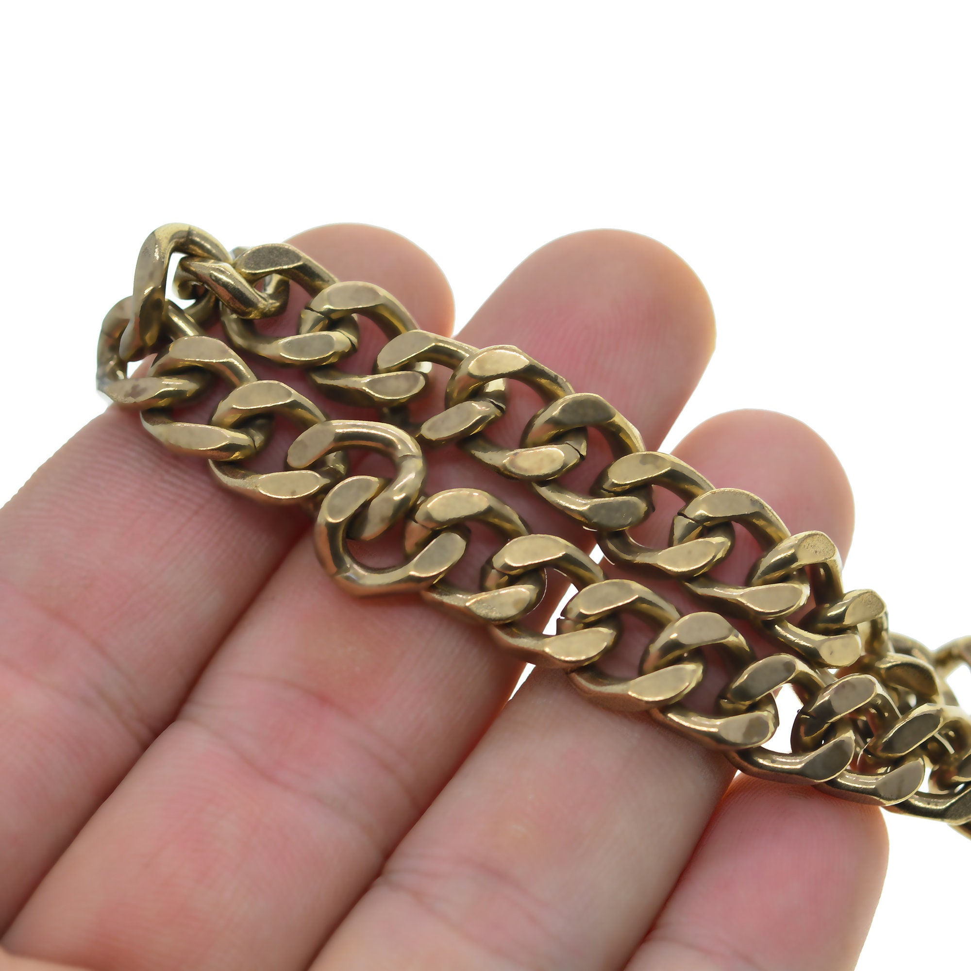 18k Real Gold Plated Brass Thin Curb Cuban Link Chain Mini Spool for  Jewelry Making, Crafts (1.8mm x 1.3) 1.3mm